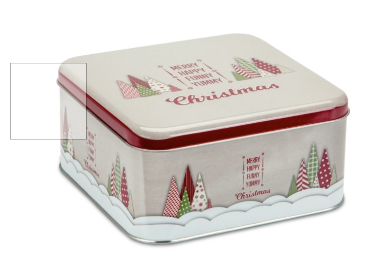 Scatola in Latta Porta Biscotti – Casa di Natale Bianca